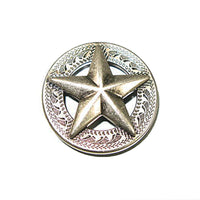 3-D Texas Star Concho Old Silver - 2 Sizes