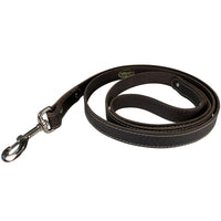 6 Foot Brown Leather Dog Leash Basketweave - 1" wide