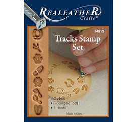 Realeather Crafts Leathercraft Tracks Stamp Set T4913 8 Leather Stamps