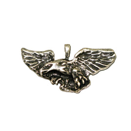 Pendant - Eagle Wings Spread Antique Silver Lead Free Nickel Free
