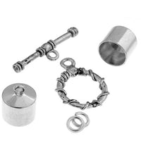 Kumihimo Jewelry Finding Kit Silver 10mm End Cap/Jump Ring/Toggle