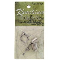 Kumihimo Jewelry Finding Kit Silver 10mm End Cap/Jump Ring/Toggle