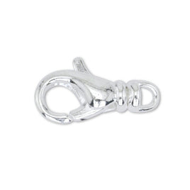 Lobster Clasps, Swivel, 15 mm (.590 in), Silver Plated, 3 pc Jewelry Findings