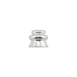 Necklace Cone, Flare Pattern, Length 7 mm, Hole Size 2.7mm, Silver Plated, 6 pc