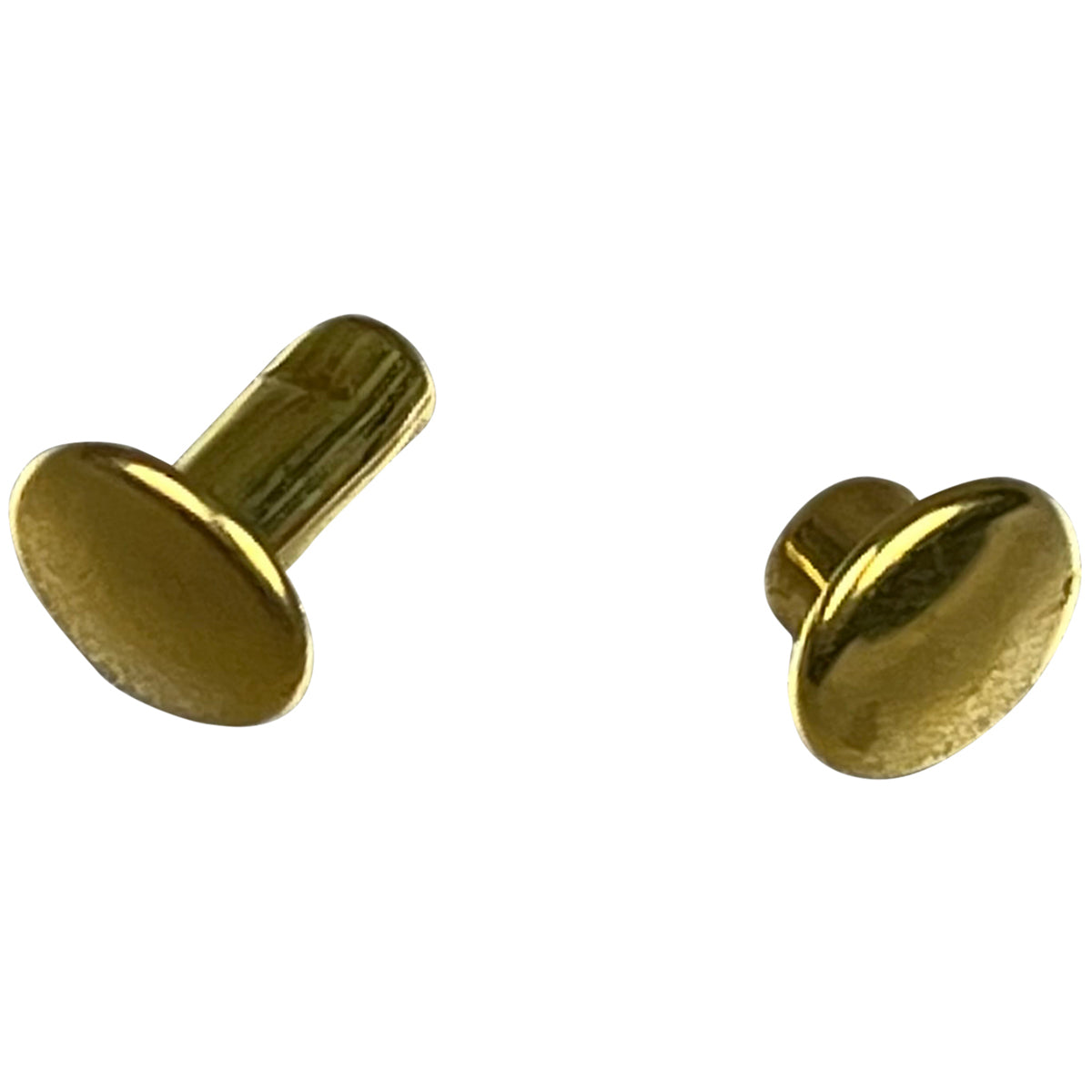 Double Cap Rapid Rivets 7mm Cap 8mm Post - Gilt| Zelikovitz.com