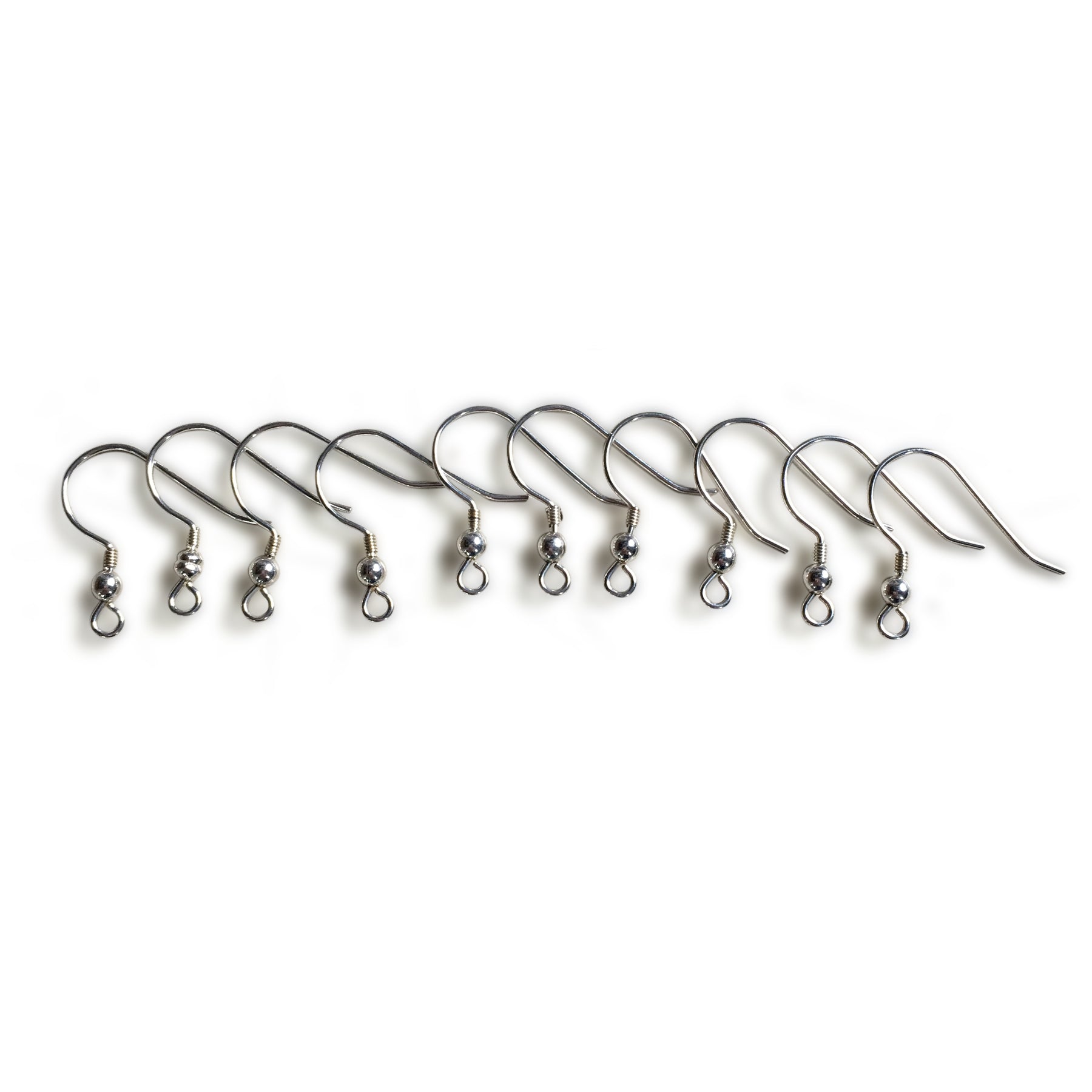 Sterling Silver .925 Earwire .028 Earring Hardware - 10 Pack (5