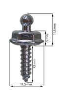 LOXX® Screw with Ball End for LOXX® Snap Fastener 12mm (1/2") - Nickel