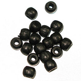 Image of 28615238-08 - Wood Crowbeads 6/4.5mm  2.7 Hole - Black 11 gms