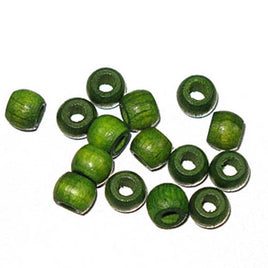 Image of 28615238-11 - Wood Crowbeads 6/4.5mm  2.7 Hole-Med. Green 11 gms