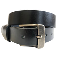 1.25"(32mm) Men's Black Full Grain Leather Belt Handmade in Canada by Zelikovitz