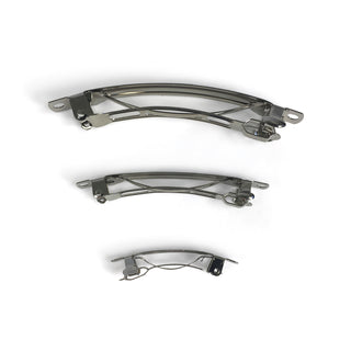 French Style Metal Barrettes Silver Hair Clips Accessory Findings 10 pk 3 Sizes