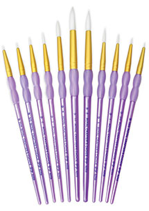 Royal & Langnickel RCC 309 – 11-teiliges Rundpinsel-Set Aus Braunem Taklon | Für Aquarell, Acryl & Mehr