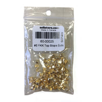 YKK #5 Top Stops Solid Brass Zipper Hardware - 50 pairs