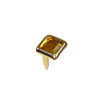 Image of 118811-1 - 3/8" Amber Square Rhinestone Nailhead Spots 10 Pack