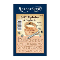Realeather 3/8" Alphabet and Number Set Leather Stamp Kit