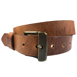 1.25(32mm) Men's Cognac Full Grain Leather Belt Handmade in Canada by