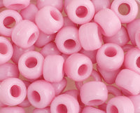 Plastic Crow Beads Pink Opaque 9mm 1000 Pack