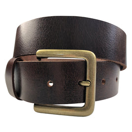 1.5"(38mm) Mahogany Full Grain Leather Belt Handmade in Canada by Zelikovitz Size 26-46