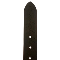 1.25"(32mm) Men's Embossed Geometric Weave Brown Buffalo Leather Belt Handmade in Canada by Zelikovitz Size 26-46