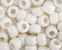 Plastic Crow Beads Pearl White Opaque 9mm 1000 Pack