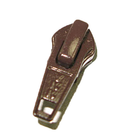 YKK #5C Nylon Coil Short Tab Slider Zipper Pull Brown - 5 Pack