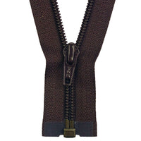 YKK #5C Nylon Coil Pre-Made Zipper Open  - Brown