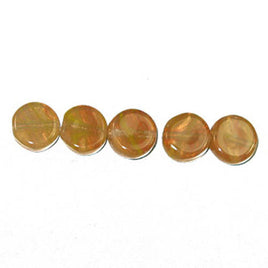 Image of 63097002-28 - Pressed Glass Beads Flat Round 8mm Khaki
