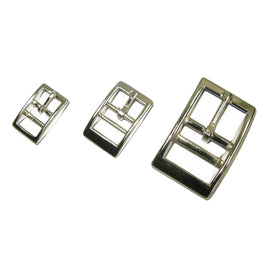Nickel Plated Steel Double Bar Buckle 1514-00 Strap Buckle Leathercraft - 3 Sizes