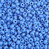 Image of 65401623 - 6/0 Opaque Medium Blue Glass Seed Beads 40 Grams