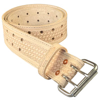 Leather Carpenters Tool Belt - Embossed Basketweave and Stitched