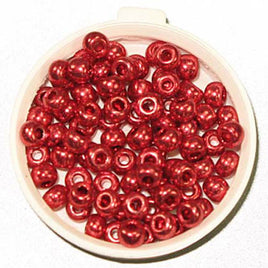 Image of 65429236 - 6/0 Metallic Red Glass Seed Beads 40 Grams