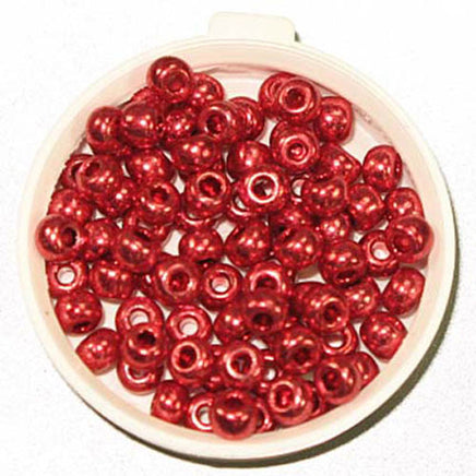 Image of 65429236 - 6/0 Metallic Red Glass Seed Beads 40 Grams