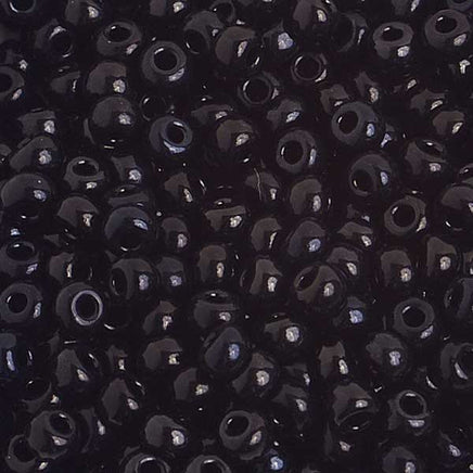 Image of 65401624 - 6/0 Opaque Black Jewel Glass Seed Beads 40 Grams