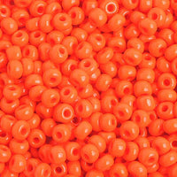 Image of 65401635 - 6/0 Opaque Orange Glass Seed Beads 40 Grams