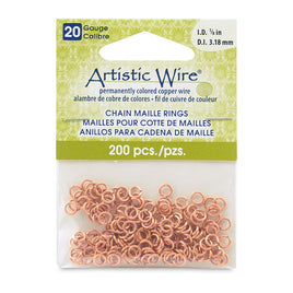 20 Gauge Artistic Wire Chain Maille Rings Round Natural 1/8 in (3.18 mm) 200pc