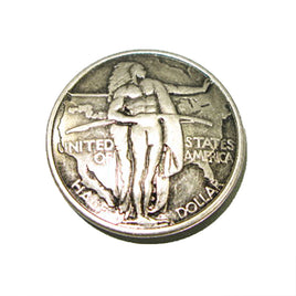 Oregon Trail Half Dollar Concho Screwback 1-3/8" (35mm)