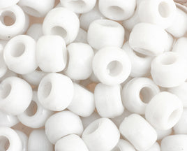 Plastic Crow Beads White Opaque 9mm 1000 Pack