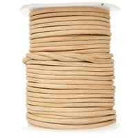 3mm Round Leather Cord - 25 Meters - 3 Colors
