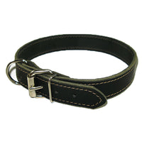 1" Handmade Solid Buffalo Leather Dog Collar with Stitched Edges