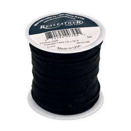 Realeather Craft Lace Spool Genuine Deerskin Lace 1/8" 50 Foot Roll Black