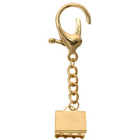 Key Chain-Lobster Trigger with Ribbon Cord End 18x17mm Gold Finish