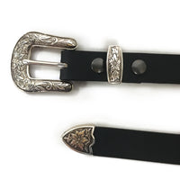 1" (25mm) Western Style  Buffalo Leather Belts - Black