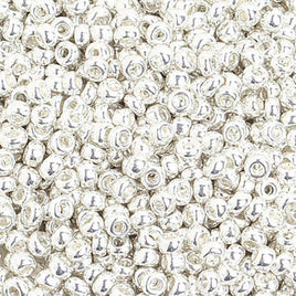 Image of 65201606 - 8/0 Metallic Silver  Czech Seedbeads 40 grams