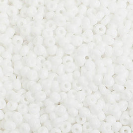 Image of 65201575 - 8/0 Opaque White Czech Seed Beads 40 grams
