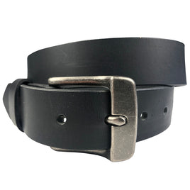 1.25"(32mm) Black Solid Buffalo Leather Belt Handmade in Canada by Zelikovitz