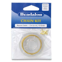 Image of 340A-110 - Chain Kit 0.9mm Round Cable Gold Plated