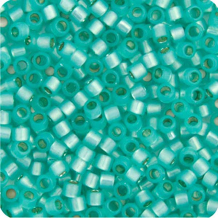 Image of 690DB00-0627V - Delica 11/0 RD Aqua Green AB Opal Lined-Dyed