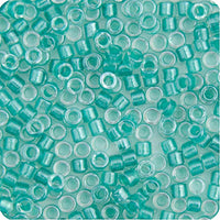 Image of 690DB00-0904V - Delica 11/0 RD Aqua Green Sparkle Crystal Lined