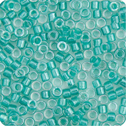 Image of 690DB00-0904V - Delica 11/0 RD Aqua Green Sparkle Crystal Lined