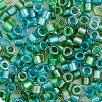 Image of 690DB00-0984V - Delica 11/0 RD Aqua Teal Green Sparkle Lined